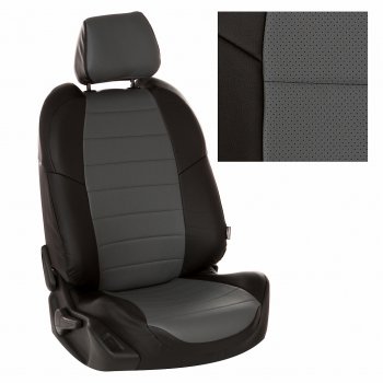 8 249 р. Чехлы на сиденья Экокожа (к. Sport Line Comfort Line раздел. 40/60 + вырез под подлокот.+ надкрыльн. экокожа) Автопилот  Volkswagen Passat ( B6,  B7) (2005-2015) седан (черный/серый)  с доставкой в г. Керчь. Увеличить фотографию 2