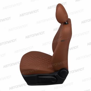 14 249 р. Чехлы на сиденья Алькантара ромб (к. Sport Line Comfort Line раздел. 40/60 + вырез под подлокот.+ надкрыльн. экокожа) Автопилот  Volkswagen Passat ( B6,  B7) (2005-2015) седан (коричневый)  с доставкой в г. Керчь. Увеличить фотографию 4
