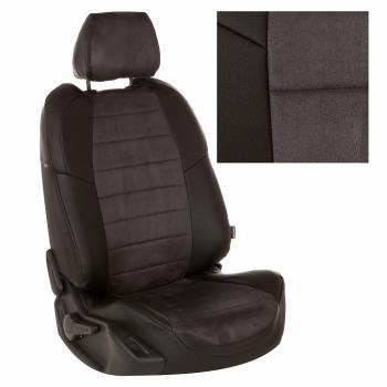 13 649 р. Чехлы на сиденья Алькантара (к. Comfort Line раздел. 40/60 + вырез под подлокот. экокожа) Автопилот  Volkswagen Passat ( B8,  B8.5) (2015-2025) универсал дорестайлинг, универсал рестайлинг (черный/темно-серый)  с доставкой в г. Керчь. Увеличить фотографию 2
