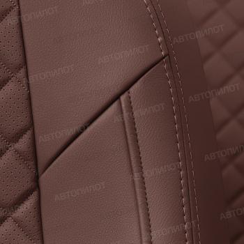 14 249 р. Чехлы на сиденья Ромб (к. Comfort Line раздел. 40/60 + вырез под подлокот. экокожа) Автопилот  Volkswagen Passat ( B8,  B8.5) (2015-2025) универсал дорестайлинг, универсал рестайлинг (темно-коричневый)  с доставкой в г. Керчь. Увеличить фотографию 6