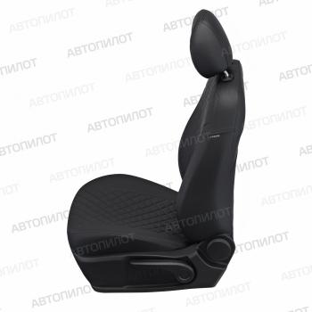 8 499 р. Чехлы на сиденья Ромб (сплошной экокожа) Автопилот Volkswagen Polo 5 седан дорестайлинг (2009-2015) (черный)  с доставкой в г. Керчь. Увеличить фотографию 5