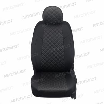 8 499 р. Чехлы на сиденья Ромб (сплошной экокожа) Автопилот Volkswagen Polo 5 седан дорестайлинг (2009-2015) (черный)  с доставкой в г. Керчь. Увеличить фотографию 3