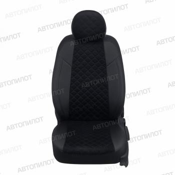 8 499 р. Чехлы на сиденья Алькантара ромб (сплошной экокожа) Автопилот Volkswagen Polo 5 седан дорестайлинг (2009-2015) (черный)  с доставкой в г. Керчь. Увеличить фотографию 3