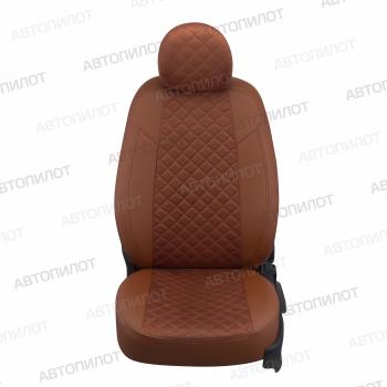 8 499 р. Чехлы на сиденья Алькантара ромб (сплошной экокожа) Автопилот  Volkswagen Polo  5 (2009-2020) седан дорестайлинг, седан рестайлинг (коричневый)  с доставкой в г. Керчь. Увеличить фотографию 3