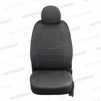 12 999 р. Чехлы на сиденья Экокожа (9 мест сплош. экокожа) Автопилот  Volkswagen Caravelle ( T5,  T6) - Transporter ( T5,  T6) (темно-серый)  с доставкой в г. Керчь. Увеличить фотографию 3