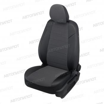 Чехлы на сиденья Велюр (3 отд. части экокожа) Автопилот Volkswagen Touran 1T дорестайлинг минивэн (2003-2006) (черный)