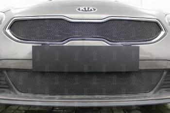 2 999 р. Защитная сетка в бампер (низ, ячейка 3х7 мм) Alfeco Стандарт  KIA Ceed  3 CD (2018-2025) универсал, хэтчбэк (Чёрная)  с доставкой в г. Керчь. Увеличить фотографию 2
