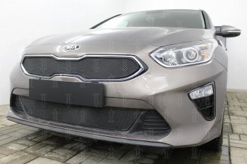 2 999 р. Защитная сетка в бампер (низ, ячейка 3х7 мм) Alfeco Стандарт  KIA Ceed  3 CD (2018-2025) универсал, хэтчбэк (Чёрная)  с доставкой в г. Керчь. Увеличить фотографию 4