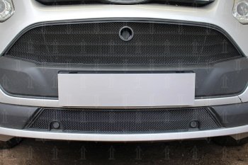 2 999 р. Защитная сетка в бампер (низ, ячейка 3х7 мм) Alfeco Стандарт  KIA Ceed  3 CD (2018-2025) универсал, хэтчбэк (Чёрная)  с доставкой в г. Керчь. Увеличить фотографию 6