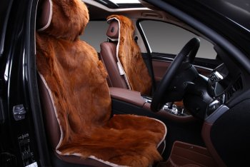 Комплект накидок на весь салон (Волк овчина натур. мех) Автопилот  (рыжий)