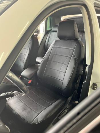 5 999 р. Чехлы на сиденье Экокожа (со столиками экокожа) Seintex  Volkswagen Tiguan  NF (2011-2017) рестайлинг (черный)  с доставкой в г. Керчь. Увеличить фотографию 3