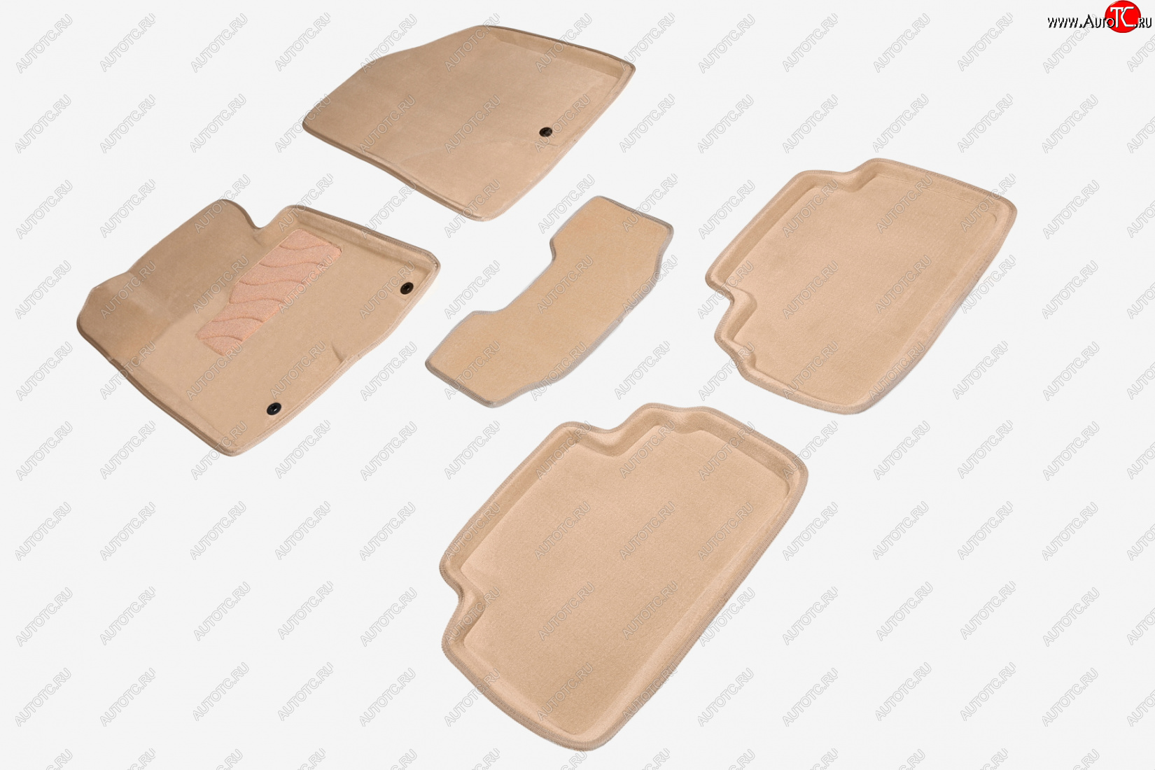6 699 р. Комплект ковриков салона (ворсовые, 3D) SEINTEX  Hyundai I30 ( FD,  2 GD,  3 PD) (2007-2020), Hyundai I30 Fastback  PD (2017-2023), KIA Ceed  2 JD (2012-2018) (Бежевый)  с доставкой в г. Керчь