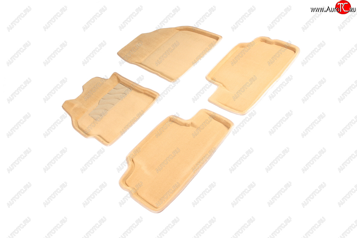 7 399 р. Комплект ковриков салона (ворсовые, 3D) Seintex  Toyota Corolla ( E150,  E140) (2006-2013) седан дорестайлинг, седан рестайлинг (Бежевый)  с доставкой в г. Керчь