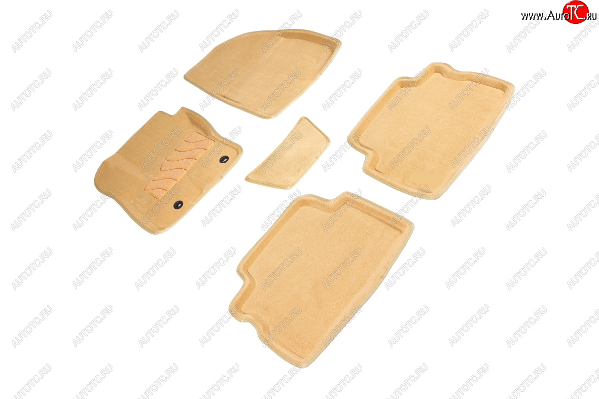 6 379 р. Комплект ковриков салона (ворсовые, 3D) SEINTEX Ford Kuga 1 (2008-2013) (Бежевый)  с доставкой в г. Керчь