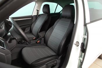 5 999 р. Чехлы для сидений (40/60 экокожа) Seintex   Skoda Octavia ( Tour A4 1U2,  Tour A4 1U5) (2000-2010) лифтбэк рестайлинг, универсал рестайлинг (серый)  с доставкой в г. Керчь. Увеличить фотографию 2