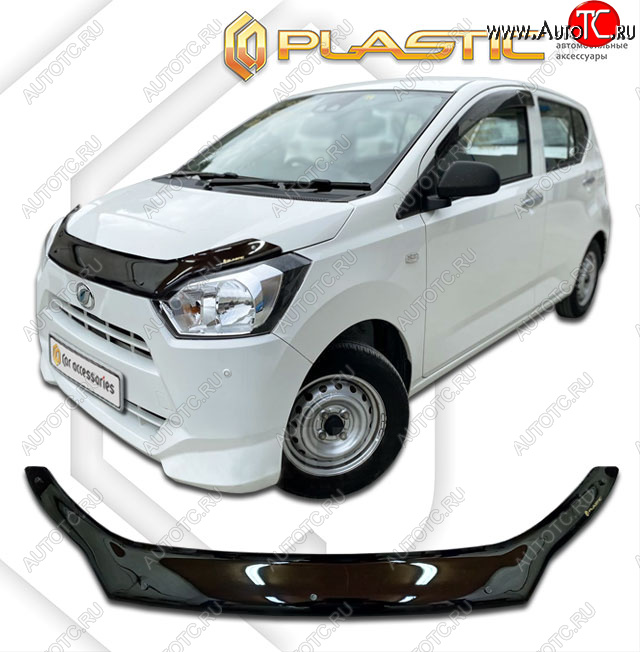 1 999 р. Дефлектор капота CA-Plastic  Daihatsu Mira e:S  LA350S,LA360S (2017-2025) (classic черный, без надписи)  с доставкой в г. Керчь