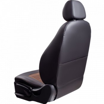 4 499 р. Комплект чехлов для сидений (РЗС 60/40, 2П Илана+Орегон) ТУРИН Lord Autofashion Chery Kimo A1 хэтчбэк (2008-2014) (черный, вставка темно-коричневая, строчка темно-коричневая)  с доставкой в г. Керчь. Увеличить фотографию 2