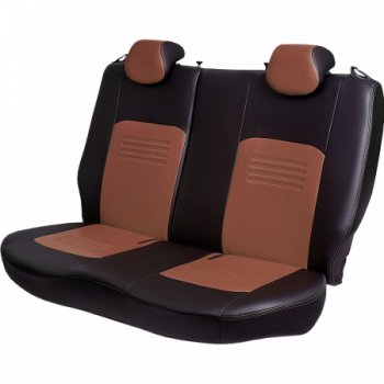 4 499 р. Комплект чехлов для сидений (РЗС 60/40, 2П Илана+Орегон) ТУРИН Lord Autofashion Chery Kimo A1 хэтчбэк (2008-2014) (черный, вставка темно-коричневая, строчка темно-коричневая)  с доставкой в г. Керчь. Увеличить фотографию 3