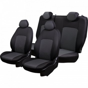 5 599 р. Комплект чехлов для сидений (РЗСиС 60/40 жаккард) Дублин Lord Autofashion Chevrolet Niva 2123 рестайлинг (2009-2020) (серый, вставка Сеул серая, строчка серая)  с доставкой в г. Керчь. Увеличить фотографию 4