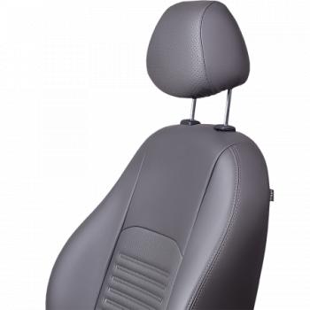 9 449 р. Комплект чехлов для сидений (РЗС 40/60 3Г Илана+Орегон) ТУРИН СТ Lord Autofashion KIA Rio 4 FB дорестайлинг седан (2016-2020) (серый, вставка серая, строчка серая)  с доставкой в г. Керчь. Увеличить фотографию 5