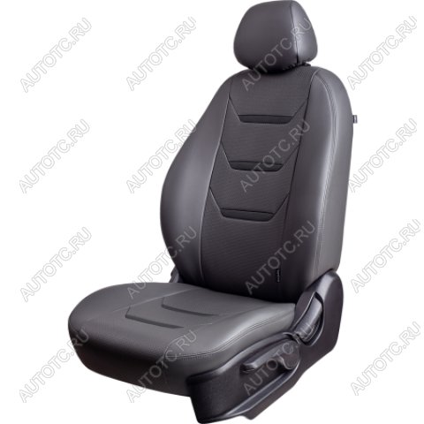 18 799 р. Комплект чехлов для сидений (РЗС 40/60 3Г Орегон) ТУРИН-2 Lord Autofashion KIA Rio 4 FB дорестайлинг седан (2016-2020) (серый, вставка серая+черная, строчка серая)  с доставкой в г. Керчь