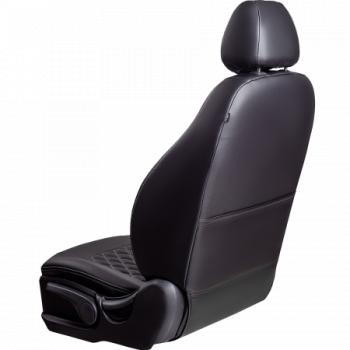 9 449 р. Комплект чехлов для сидений (к.Drive Active РЗСиС 60/40 3Г Илана+Орегон) ТУРИН ст РОМБ Lord Autofashion  Лада Гранта FL ( 2191,  2190,  2194,  2192) (2018-2025) лифтбэк рестайлинг, седан рестайлинг, универсал рестайлинг, хэтчбек рестайлинг (черный, вставка черная+серая, строчка серая)  с доставкой в г. Керчь. Увеличить фотографию 2