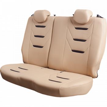 7 999 р. Комплект чехлов для сидений (РЗС 60/40+подлок. 3Г Орегон) ТУРИН-2 Lord Autofashion  Nissan Qashqai  2 (2013-2022) J11 дорестайлинг, J11 рестайлинг (бежевый, вставка бежевая+черная, строчка бежевая)  с доставкой в г. Керчь. Увеличить фотографию 3