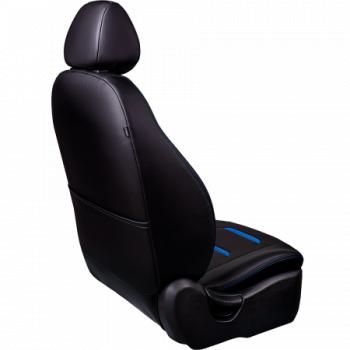 7 999 р. Комплект чехлов для сидений (РЗС 60/40+подлок. 3Г Орегон) ТУРИН-2 Lord Autofashion  Nissan Qashqai  2 (2013-2022) J11 дорестайлинг, J11 рестайлинг (черный, вставка черная+синяя, строчка синяя)  с доставкой в г. Керчь. Увеличить фотографию 3