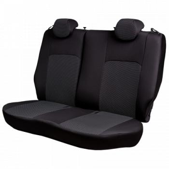 4 649 р. Комплект чехлов для сидений ( 5 из 7 мест Жаккард) ДУБЛИН Lord Autofashion Nissan Qashqai +2 1 J10 рестайлинг (2010-2014) (черный, вставка Ёж белая)  с доставкой в г. Керчь. Увеличить фотографию 5