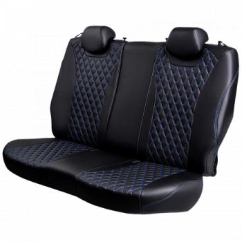 11 899 р. Комплект чехлов для сидений (2Н Орегон) БАЙРОН ст БАЙРОН Lord Autofashion Volkswagen Amarok дорестайлинг (2009-2016) (черный, вставка черная, строчка синяя)  с доставкой в г. Керчь. Увеличить фотографию 5