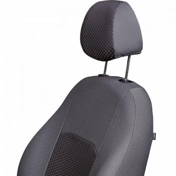 4 649 р. Комплект чехлов для сидений (ЦЗС 2П+1Г Жаккард) Дублин Lord Autofashion Volkswagen Polo 5 хэтчбек рестайлинг (2015-2020) (серый, вставка Стежок серая)  с доставкой в г. Керчь. Увеличить фотографию 5
