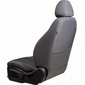 4 649 р. Комплект чехлов для сидений (ЦЗС 2П+1Г Жаккард) Дублин Lord Autofashion Volkswagen Polo 5 хэтчбек рестайлинг (2015-2020) (серый, вставка Стежок серая)  с доставкой в г. Керчь. Увеличить фотографию 6