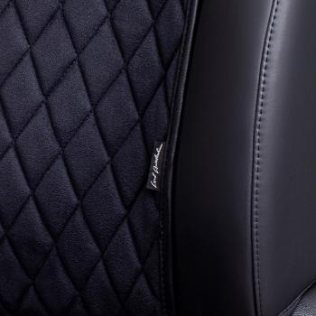 1 349 р. Накидка на сиденье (1 место Атланта) МОНРО ст РОМБ Lord Autofashion   (черный, строчка черная)  с доставкой в г. Керчь. Увеличить фотографию 3