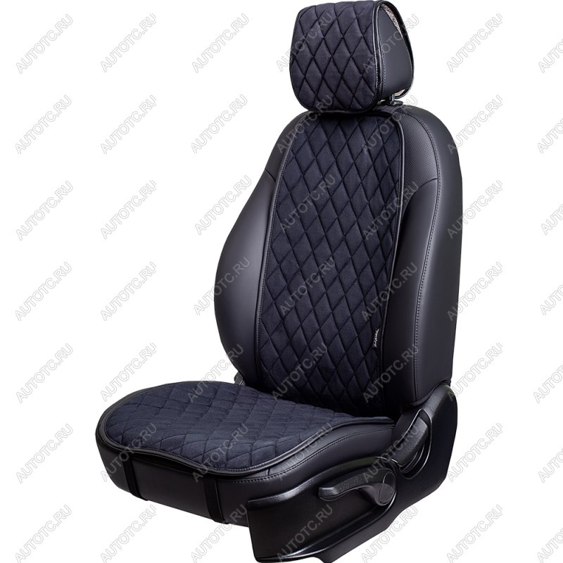 1 349 р. Накидка на сиденье (1 место Атланта) МОНРО ст РОМБ Lord Autofashion   (черный, строчка черная)  с доставкой в г. Керчь