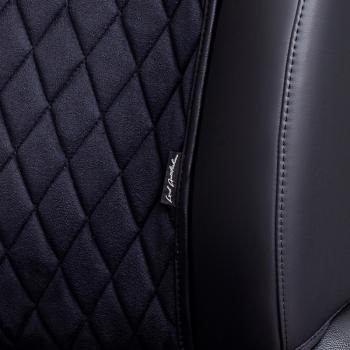 1 259 р. Накидка на сиденье (1 место Софа) МОНРО ст РОМБ Lord Autofashion   (черный, строчка черная)  с доставкой в г. Керчь. Увеличить фотографию 4
