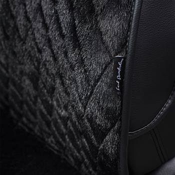3 399 р. Накидка на сиденье (2 места Мех НЕРПА + ОРЕГОН) ФЕНИКС ст РОМБ Lord Autofashion   (черный, вставка черная, строчка черная)  с доставкой в г. Керчь. Увеличить фотографию 5