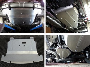 Защиты комплект (картер, кпп, дифференциал, бак) ТСС Тюнинг Hyundai Santa Fe  DM (2015-2019) рестайлинг (алюминий 4 мм)