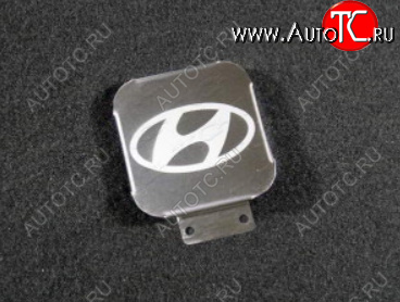 1 999 р. Заглушка на фаркоп с логотипом Hyundai (на фаркопы TCC, нержавеющая сталь) TCC  Hyundai Creta ( GS,  SU) - Tucson ( TL,  NX4)  с доставкой в г. Керчь