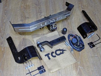 Фаркоп (тягово-сцепное устройство) (кроме F-Sport) TCC Тюнинг Lexus LX450d  J200 - LX570  J200 (оцинкованный, шар E, надпись Lexus)
