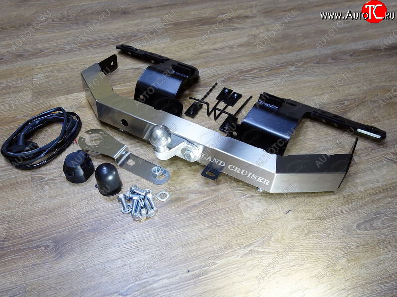 16 449 р. Фаркоп (тягово-сцепное устройство) (кроме EXECUTIVE) TCC Тюнинг Toyota Land Cruiser 200 1-ый рестайлинг (2012-2015) (оцинкованный, шар F, надпись Land Cruiser)  с доставкой в г. Керчь