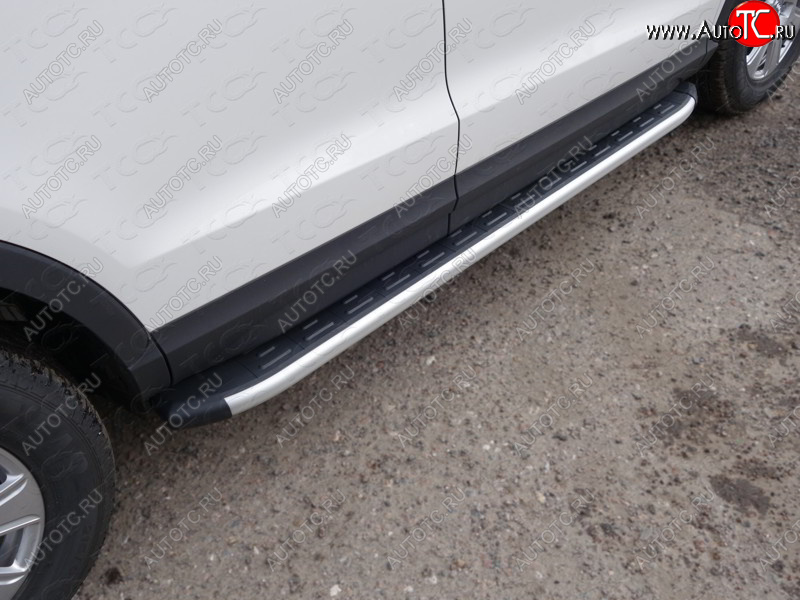 20 599 р. Пороги алюминиевые с пластиковой накладкой ТСС Тюнинг  Audi Q3  8U (2011-2015) дорестайлинг (серый)  с доставкой в г. Керчь