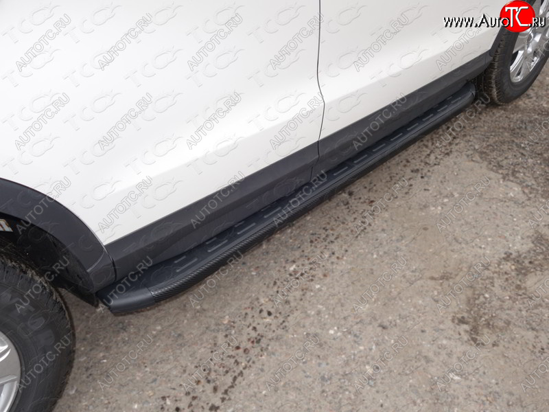 21 999 р. Пороги алюминиевые с пластиковой накладкой ТСС Тюнинг  Audi Q3  8U (2011-2015) дорестайлинг (карбон черный)  с доставкой в г. Керчь