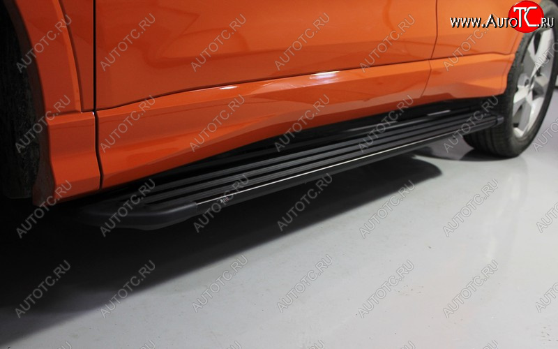 21 999 р. Порожки для ног алюминиевые ТСС Тюнинг Slim Line  Audi Q3  F3 (2018-2022) (черные)  с доставкой в г. Керчь