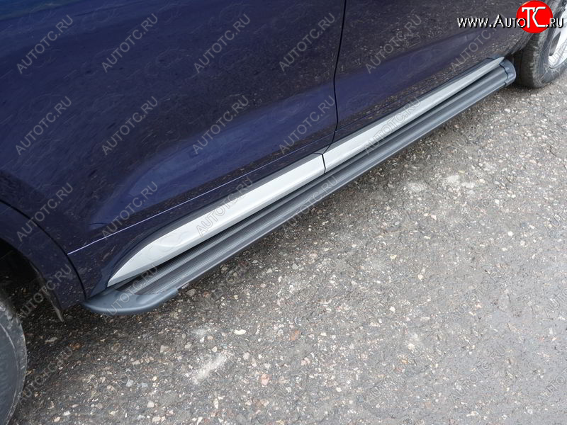 21 999 р. Пороги алюминиевые (без пневмоподвески) Slim Line  Audi Q5 ( 8R,  FY) (2012-2020) рестайлинг, дорестайлинг (черные)  с доставкой в г. Керчь