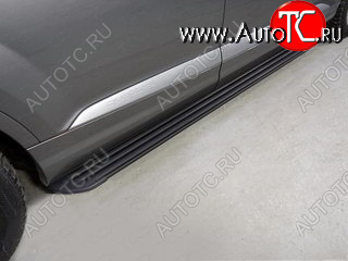 30 999 р. Пороги алюминиевые Slim Line  Audi Q7  4M (2015-2020) дорестайлинг (Черные)  с доставкой в г. Керчь