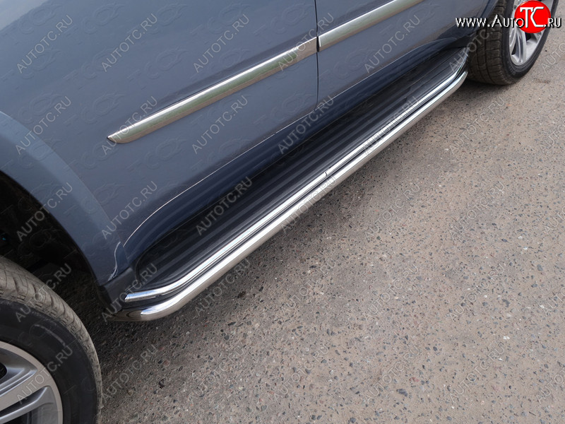 25 499 р. Защита порогов алюминий 50,8 мм, ТСС Тюнинг  Cadillac Escalade  GMTK2 джип 5 дв. (2015-2020) короткая база  с доставкой в г. Керчь