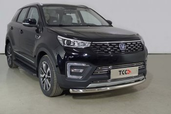 Защита переднего бампера нижняя d60,3 мм ТСС Тюнинг Changan CS55 дорестайлинг (2017-2018) (нержавейка)