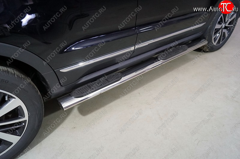 40 999 р. Пороги овальные с накладкой 120x60 мм ТСС Тюнинг  Changan CS55 (2017-2025) дорестайлинг, рестайлинг (серые)  с доставкой в г. Керчь