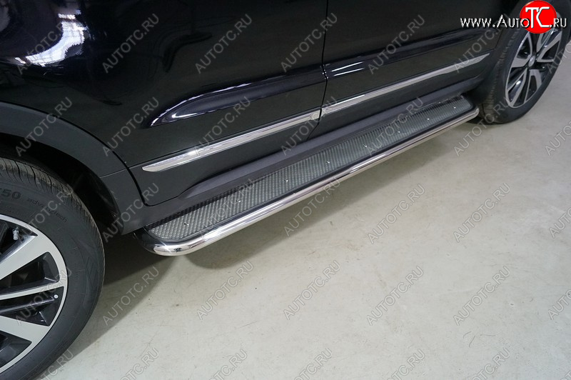 38 999 р. Пороги с площадкой 42,4 мм ТСС Тюнинг  Changan CS55 Plus (2021-2025) (нержавейка)  с доставкой в г. Керчь
