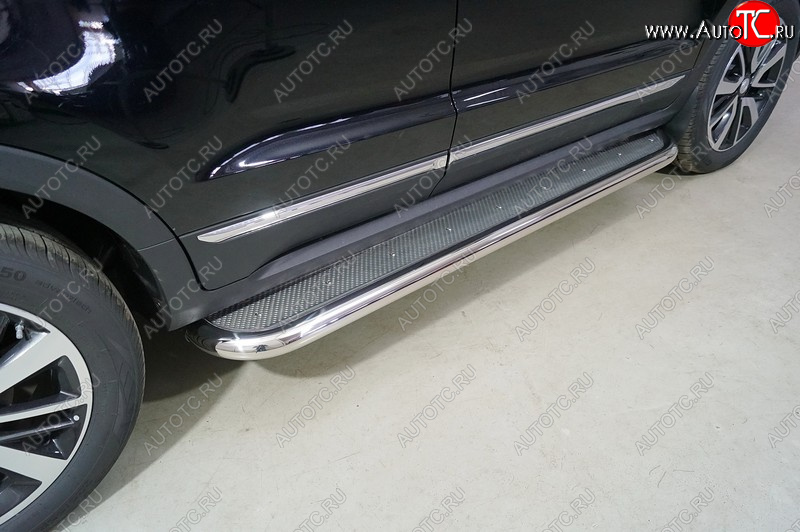42 999 р. Пороги с площадкой 60,3 мм ТСС Тюнинг  Changan CS55 (2017-2025) дорестайлинг, рестайлинг (нержавейка)  с доставкой в г. Керчь